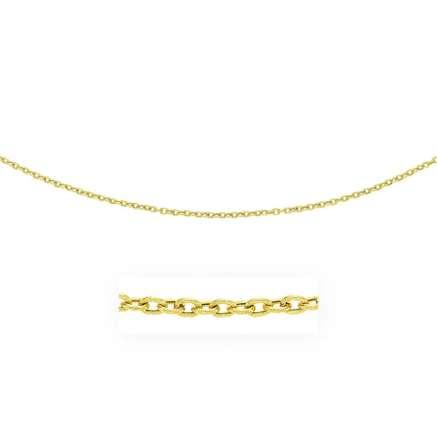 3.5mm 14K Yellow Gold Pendant Chain with Textured Links