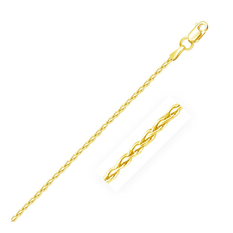 1.5mm 14K Yellow Gold Round Wheat Chain