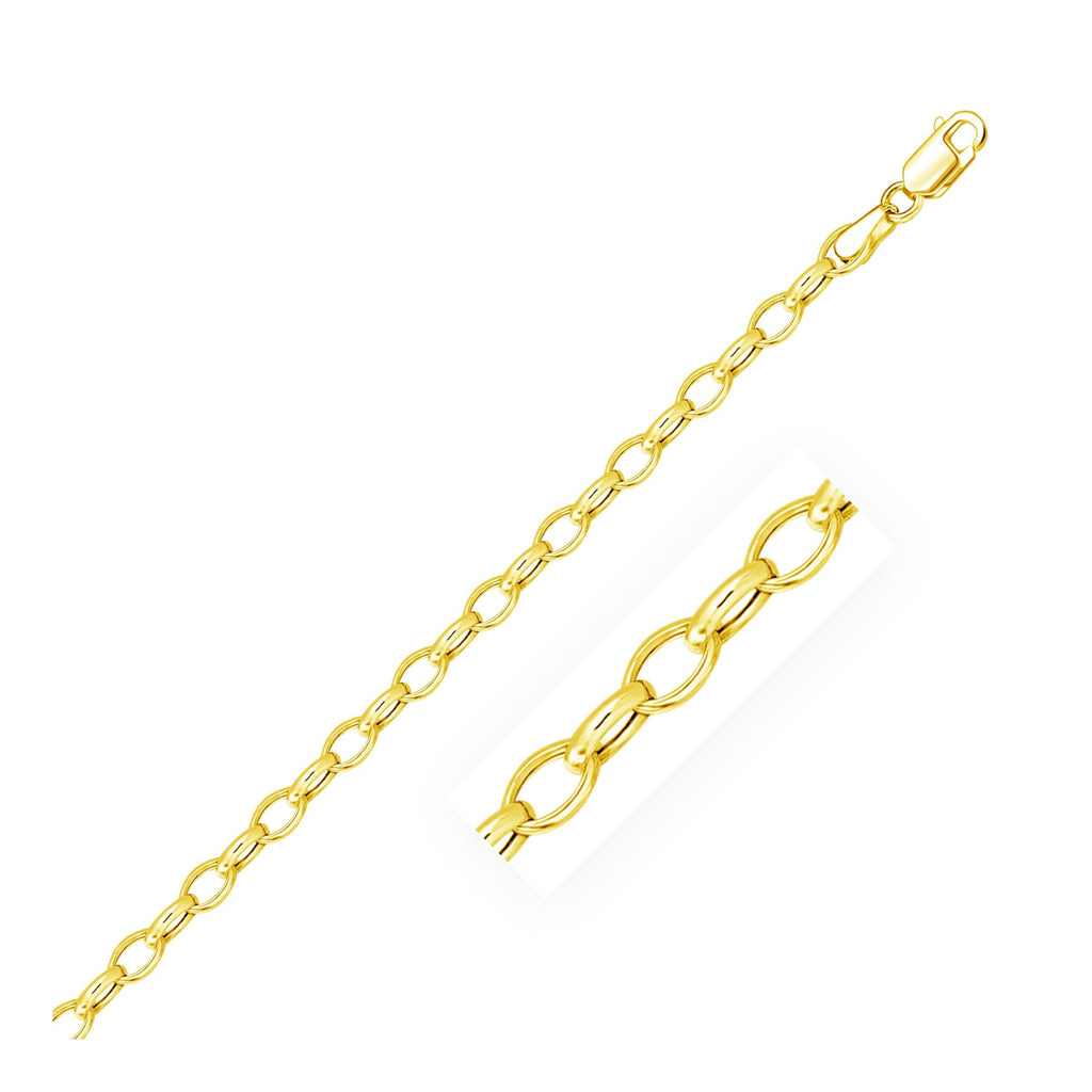 4.6mm 14K Yellow Gold Oval Rolo Chain