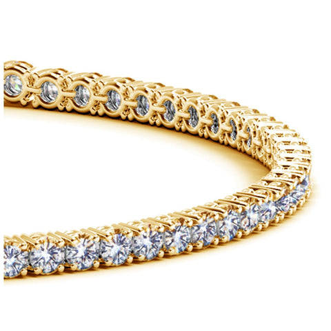 14K Yellow Gold Round Diamond Tennis Bracelet (3 ct. tw.)