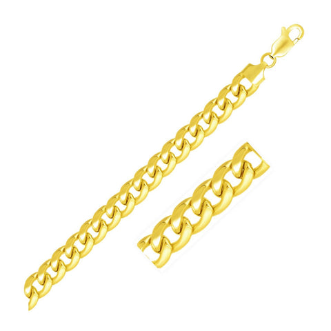 8.0mm 10K Yellow Gold Light Miami Cuban Chain