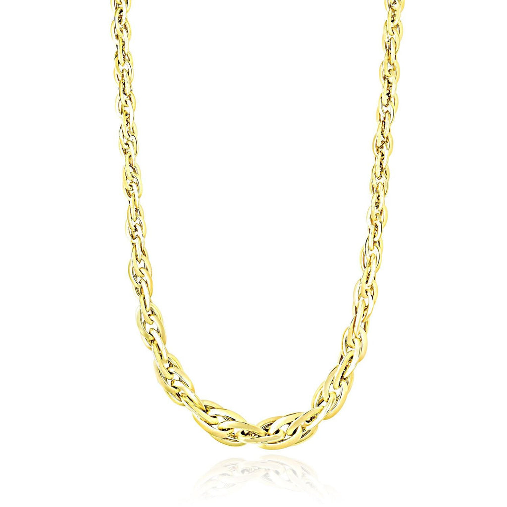 14K Yellow Gold Fancy Necklace with Singapore Chain