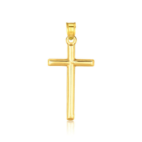 14K Yellow Gold High Polish Cross Pendant