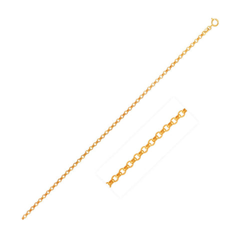 1.5mm 14K Yellow Gold Diamond Cut Rolo Chain