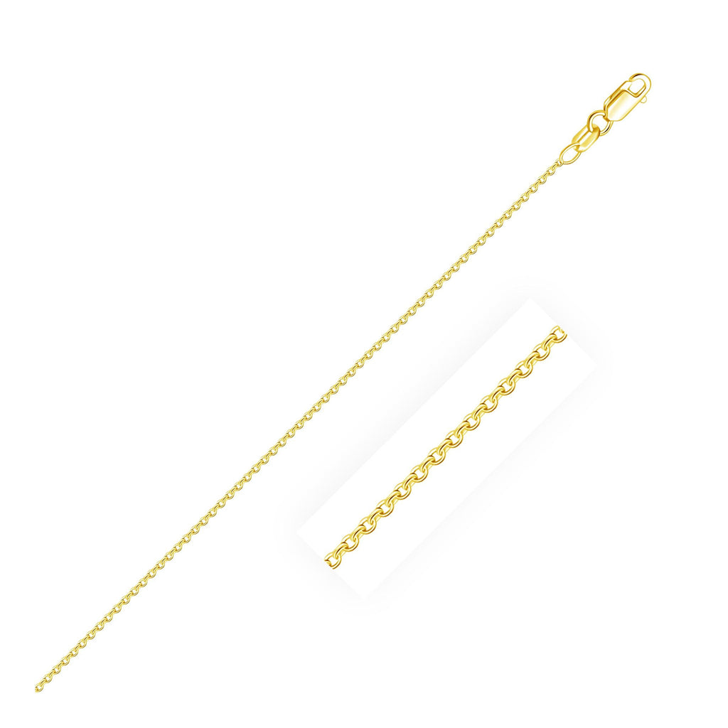 0.7mm 14K Yellow Gold Round Cable Link Chain