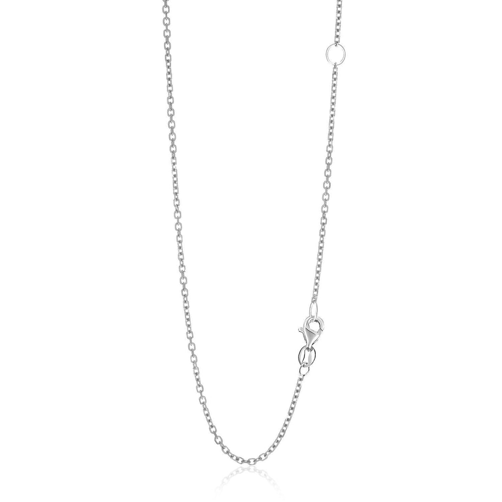 1.5mm 14K White Gold Adjustable Cable Chain