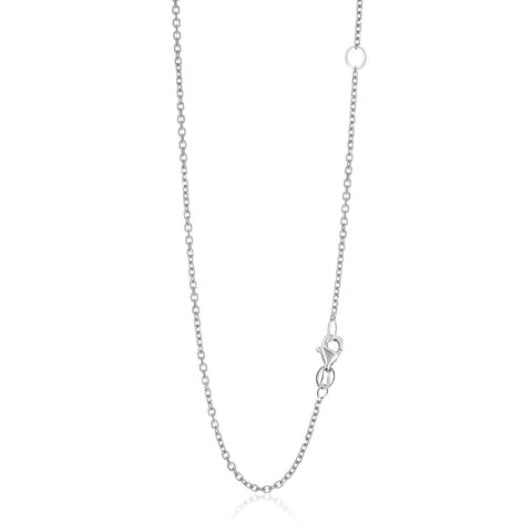 1.5mm 14K White Gold Adjustable Cable Chain