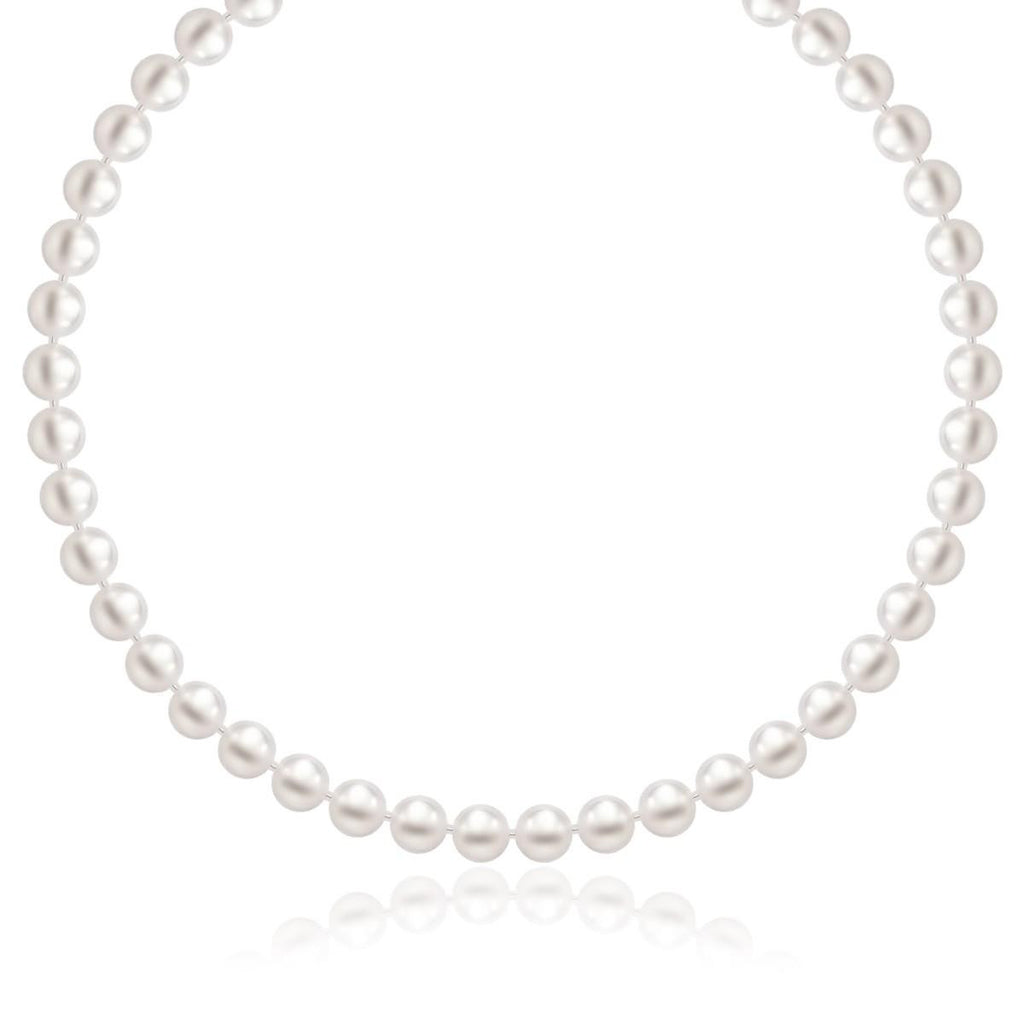 14K Yellow Gold Necklace with White Freshwater Cultured Pearls (6.0mm to 6.5mm)