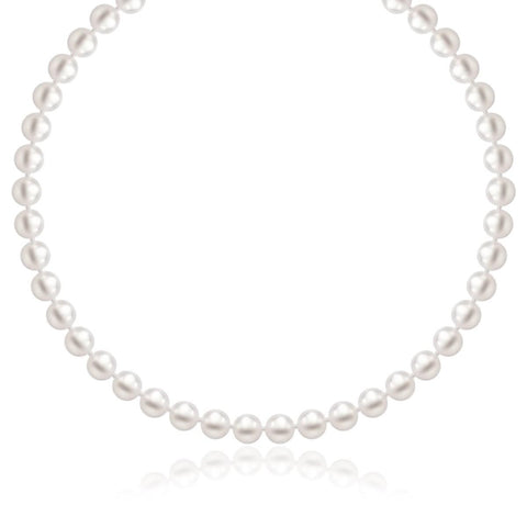 14K Yellow Gold Necklace with White Freshwater Cultured Pearls (6.0mm to 6.5mm)