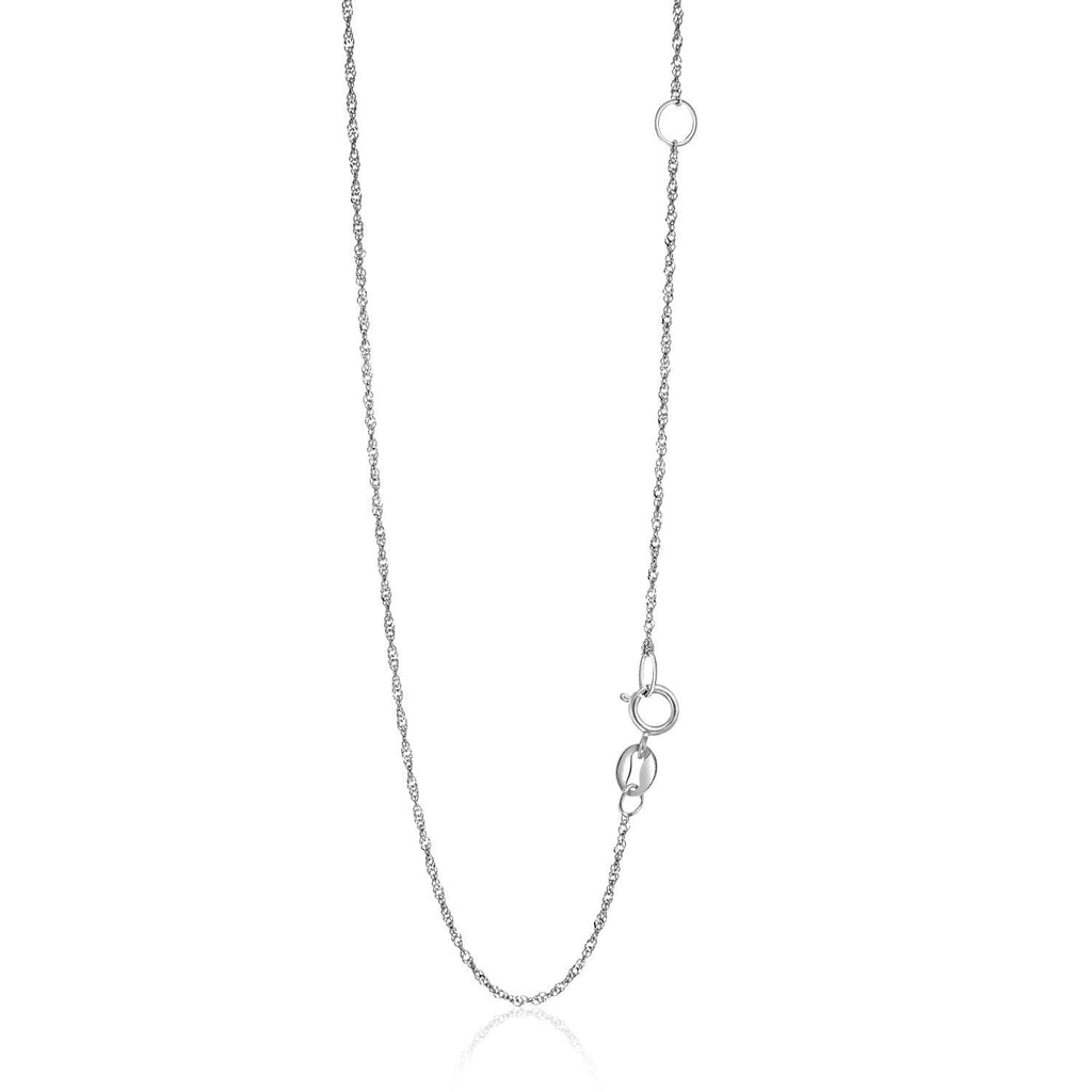 1.1mm 14K White Gold Adjustable Singapore Chain