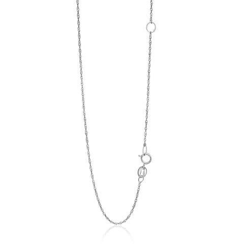 1.1mm 14K White Gold Adjustable Singapore Chain