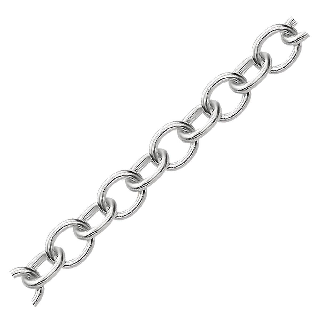 Sterling Silver Rhodium Plated Fancy Charm Bracelet