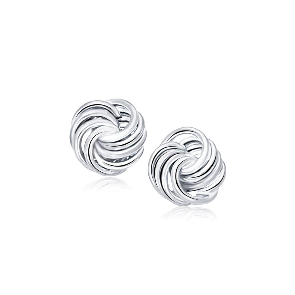 Rosetta Media Love Knot Stud Earrings in 14K White Gold