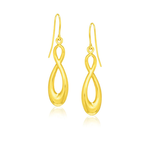 14K Yellow Gold Polished Earrings in Infinity Design