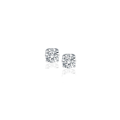 14K White Gold Diamond Four Prong Stud Earrings (1-4 c.t. tw.)