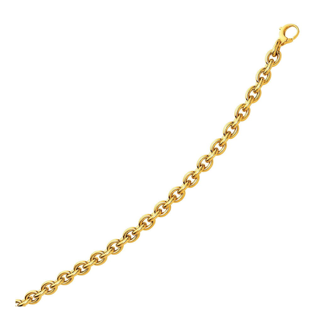 14K Yellow Gold Polished Cable Motif Bracelet