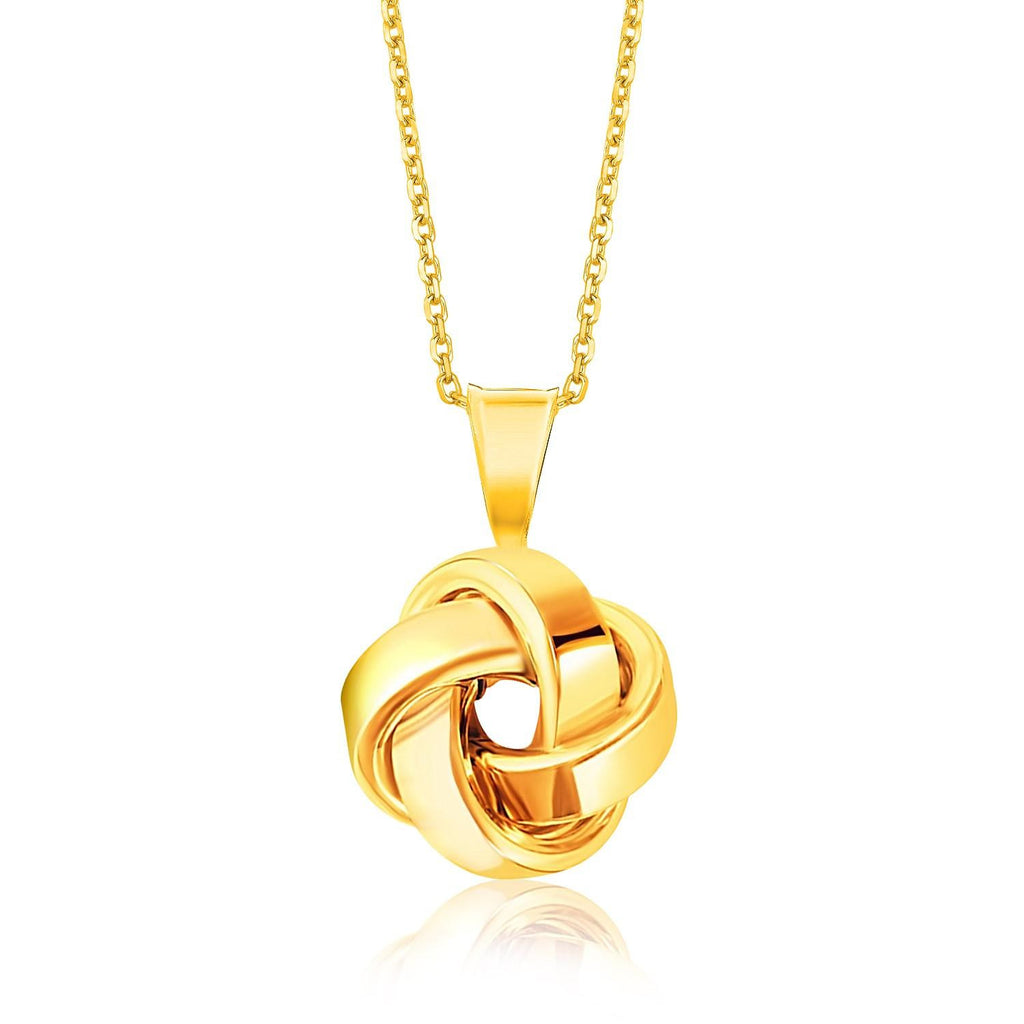 14K Yellow Gold Love Knot Style Pendant