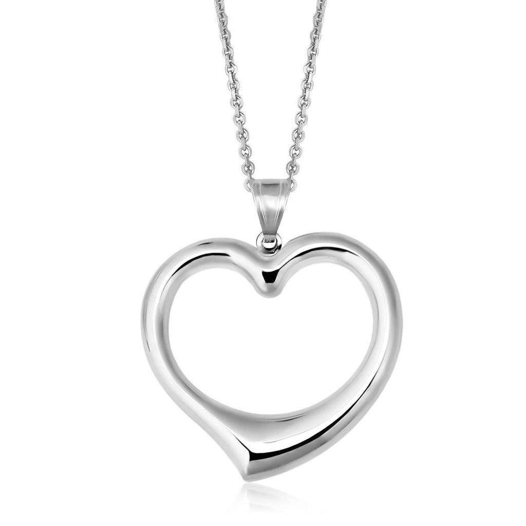 14K Yellow Gold & Sterling Silver Designer Pendant with Reversible Heart