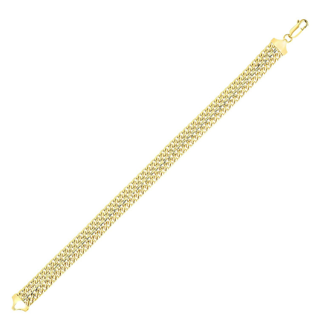 14K Yellow Gold Woven Mesh Style Bracelet