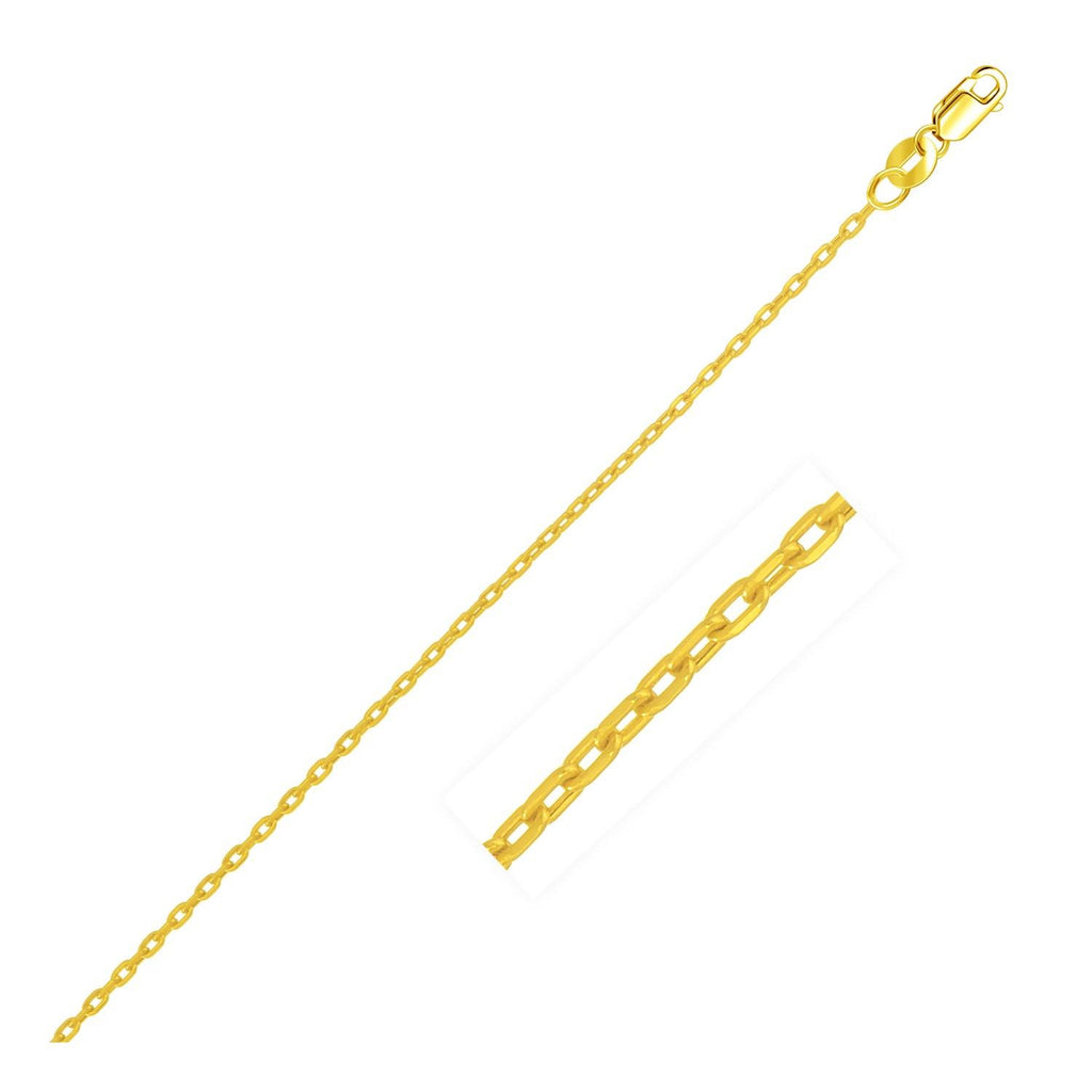 2.0mm 14K Yellow Gold Oval Cable Chain