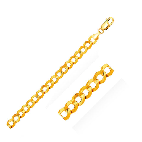 7.0mm 10K Yellow Gold Curb Chain