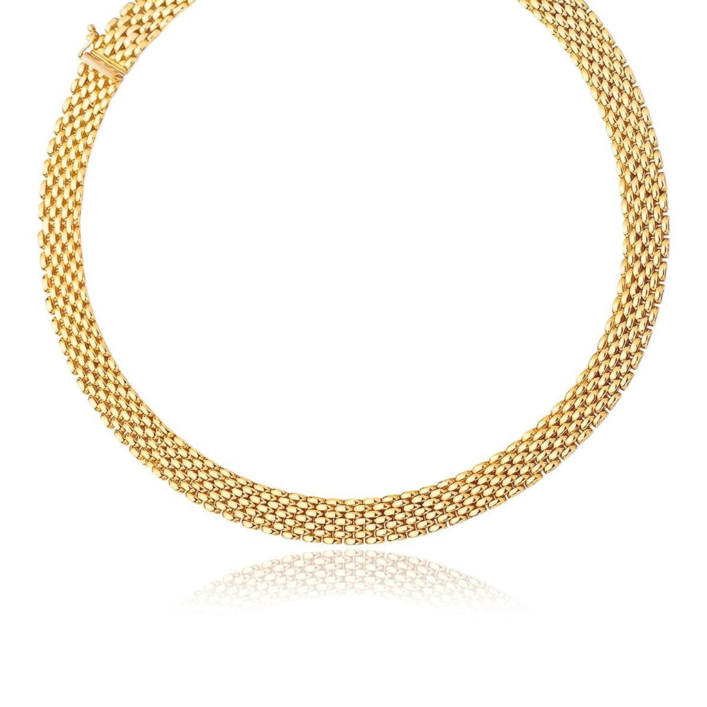 14K Yellow Gold Flexible Panther 9.0mm Line Necklace