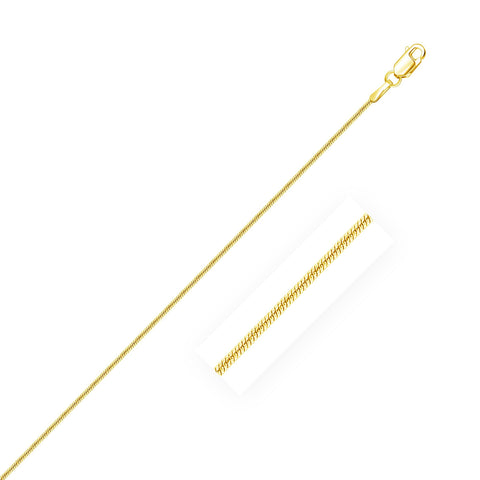 0.9mm 14K Yellow Gold Round Snake Chain