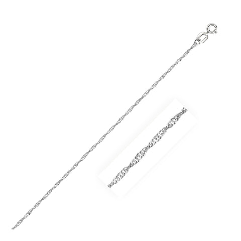 1.0mm 14K White Gold Singapore Chain