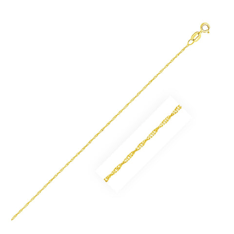 0.8mm 14K Yellow Gold Singapore Chain