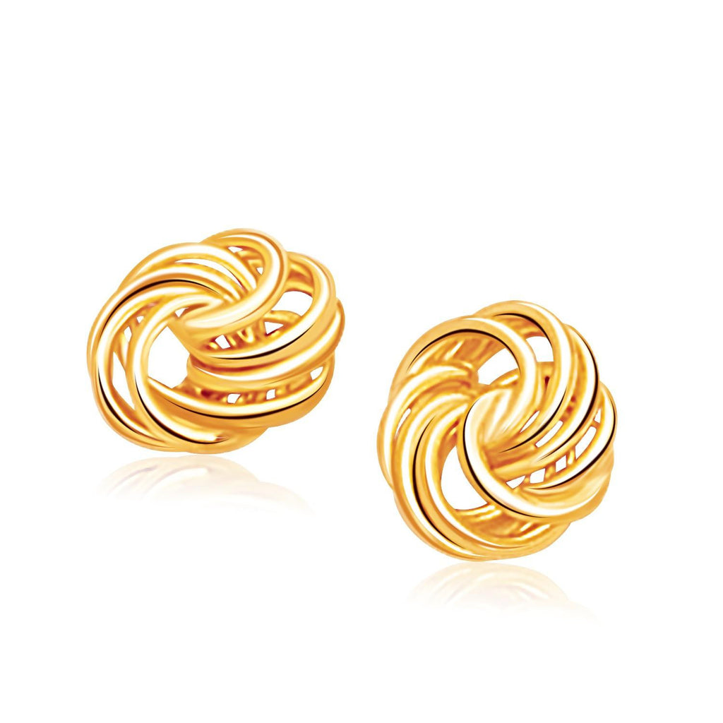 Rosetta Petite Love Knot Stud Earrings in 14K Yellow Gold