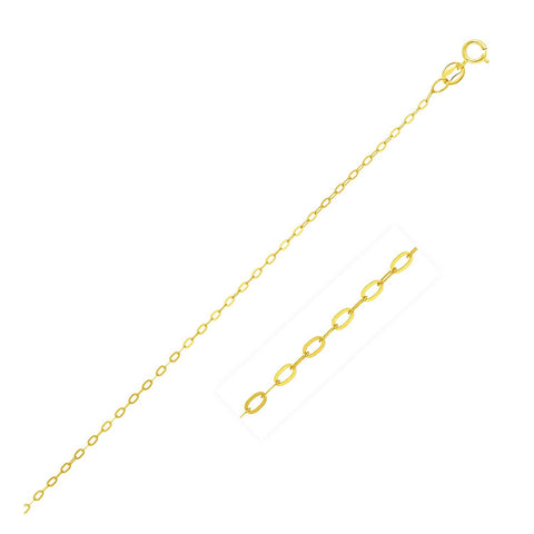 1.2mm 14K Yellow Gold Oval Cable Chain