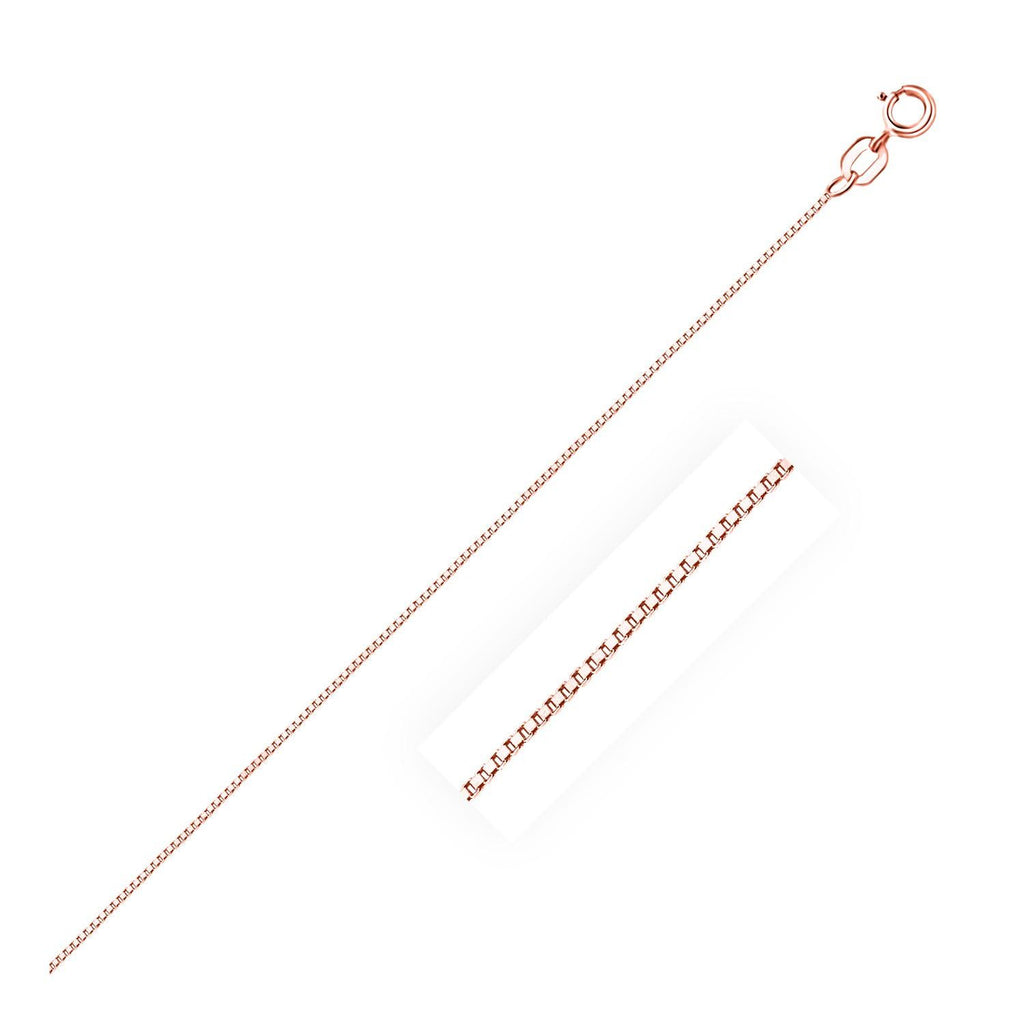 0.6mm 14K Rose Gold Classic Box Chain