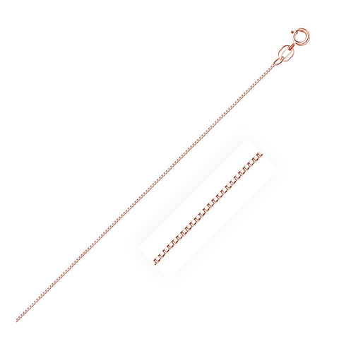 0.6mm 14K Rose Gold Classic Box Chain