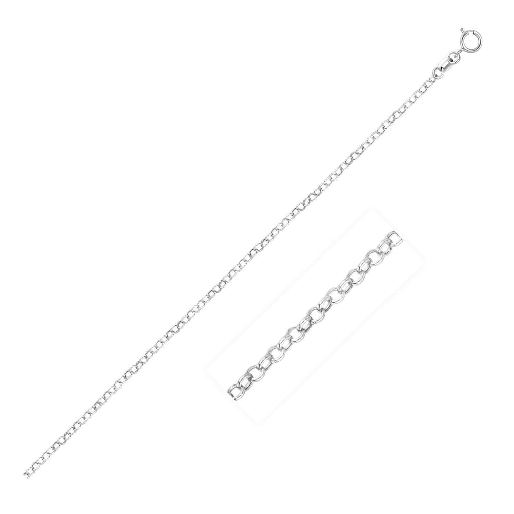 1.9mm 14K White Gold Rolo Chain