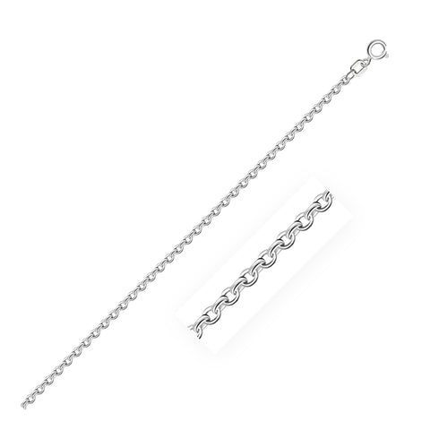 1.9mm 10K White Gold Rolo Chain