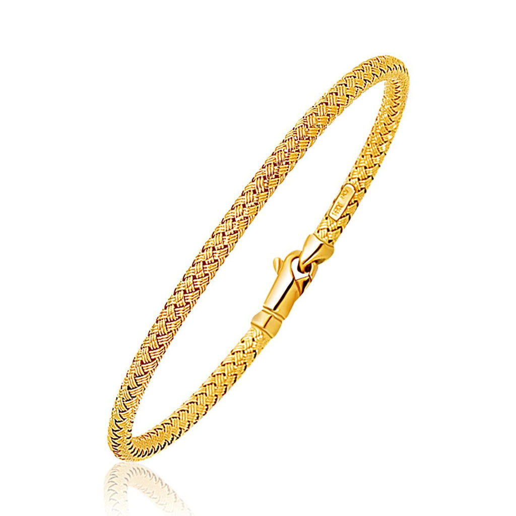 Fancy Weave Bangle in 14K Yellow Gold (3.0mm)