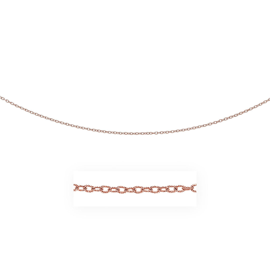 2.5mm 14K Rose Gold Pendant Chain with Textured Links