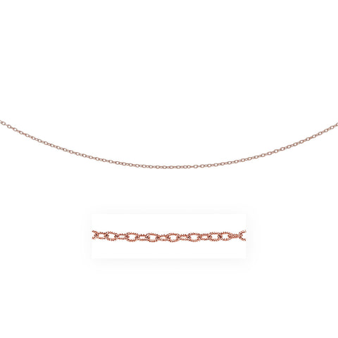 2.5mm 14K Rose Gold Pendant Chain with Textured Links