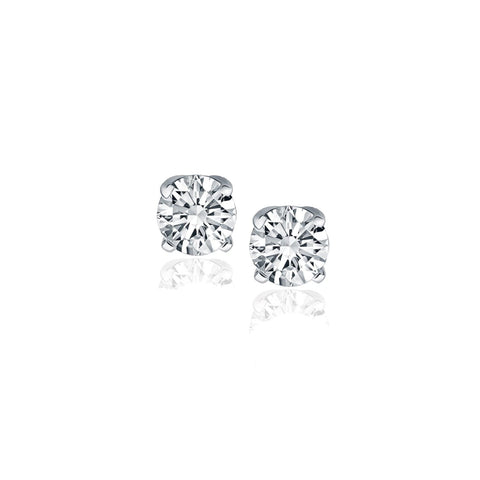 14K White Gold Diamond Four Prong Stud Earrings (1-2 c.t. tw.)