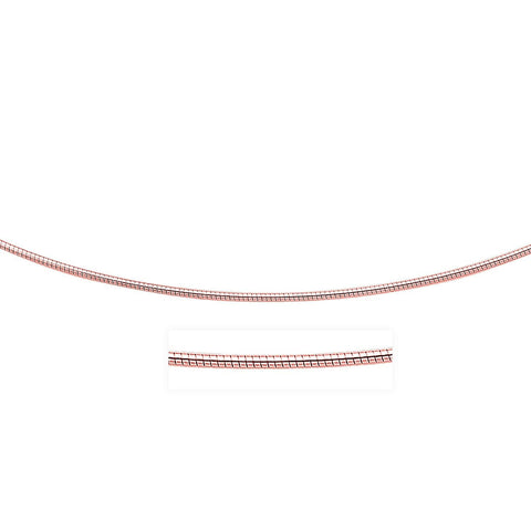 14K Rose Gold Necklace in a Round Omega Chain Style