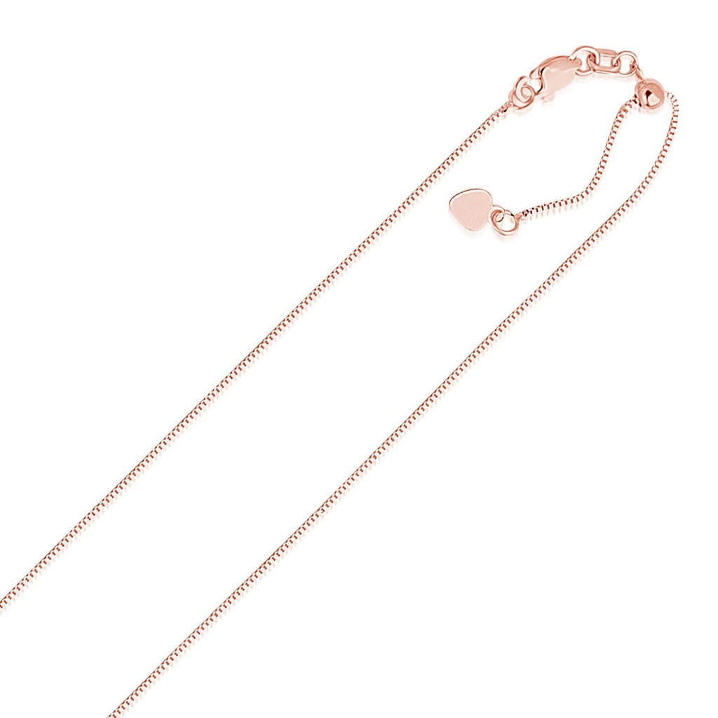 0.70mm 14K Rose Gold Adjustable Box Chain