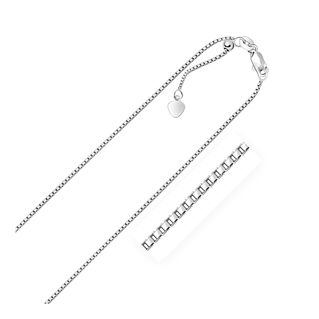 1.1mm 14K White Gold Adjustable Box Chain