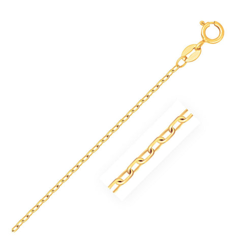 1.3mm 14K Yellow Gold Faceted Cable Link Chain