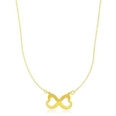 14K Yellow Gold Infinity Heart Motif Pendant