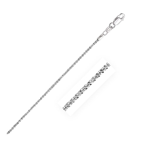 1.5mm 14K White Gold Sparkle Chain