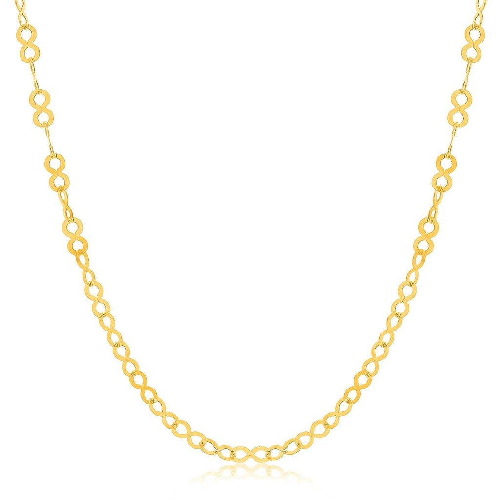 14K Yellow Gold Infinity Motif Pendant Chain (3.3mm)