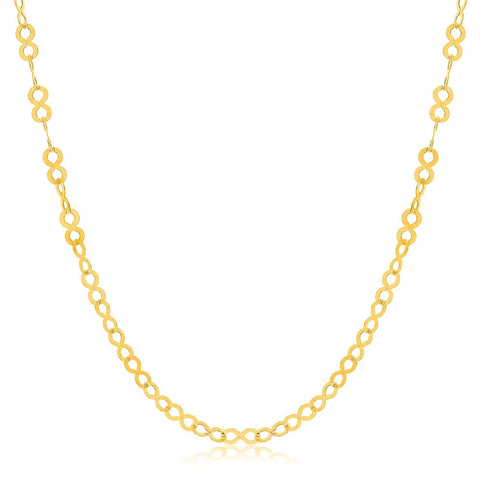 14K Yellow Gold Infinity Motif Pendant Chain (3.3mm)