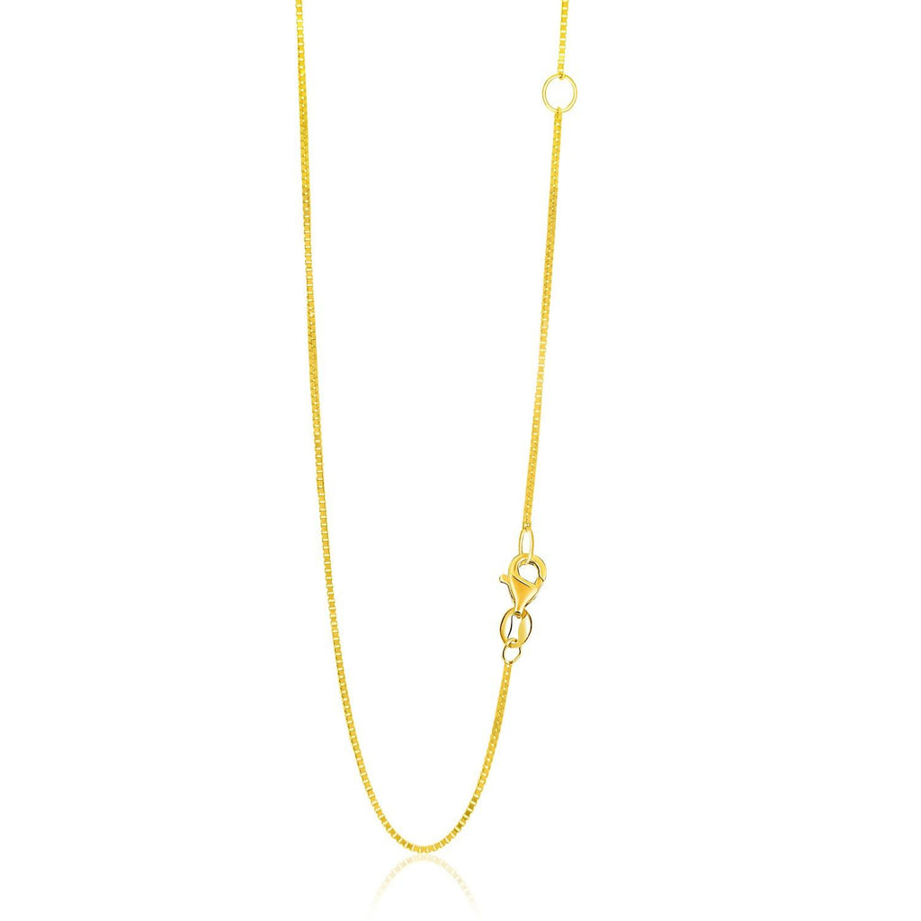 0.8mm 14K Yellow Gold Adjustable Box Chain