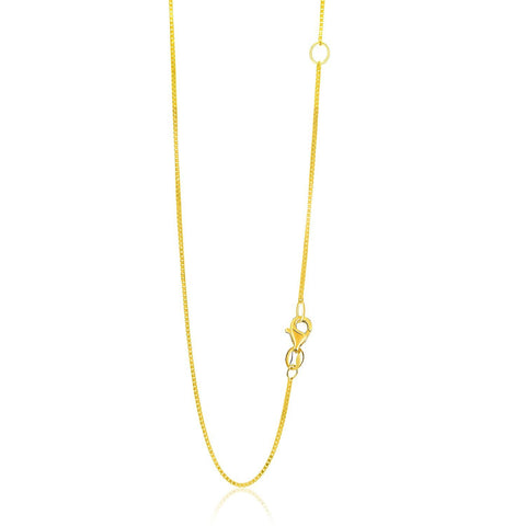 0.8mm 14K Yellow Gold Adjustable Box Chain