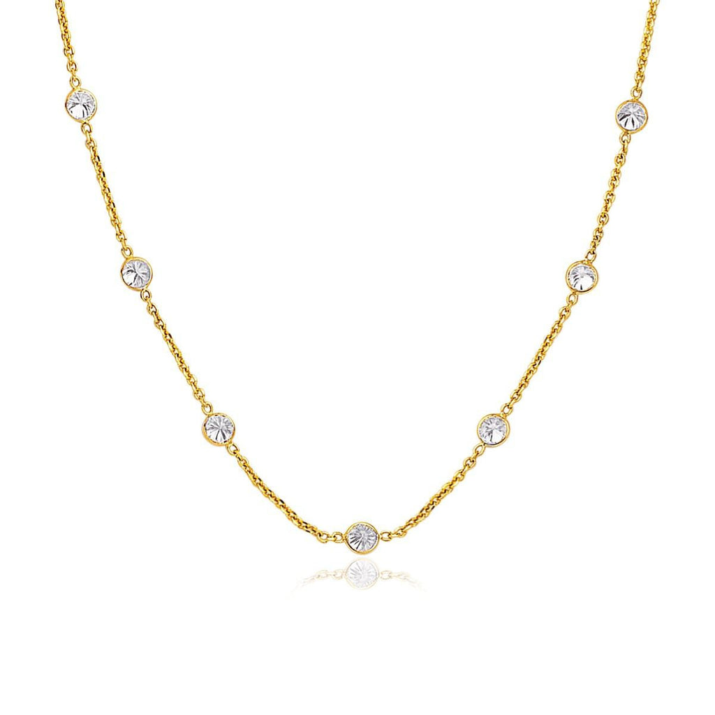 14K Yellow Gold CZ By the Yard Long Links